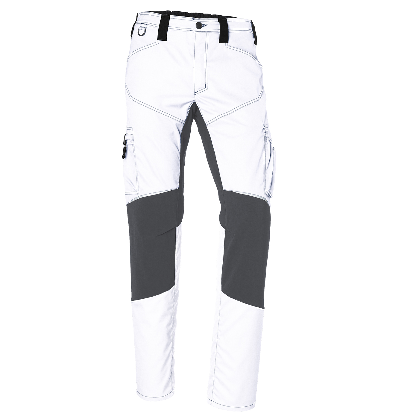 KÜBLER ACTIVIQ Stretchhose in Weiß/Anthrazit – Vorderansicht