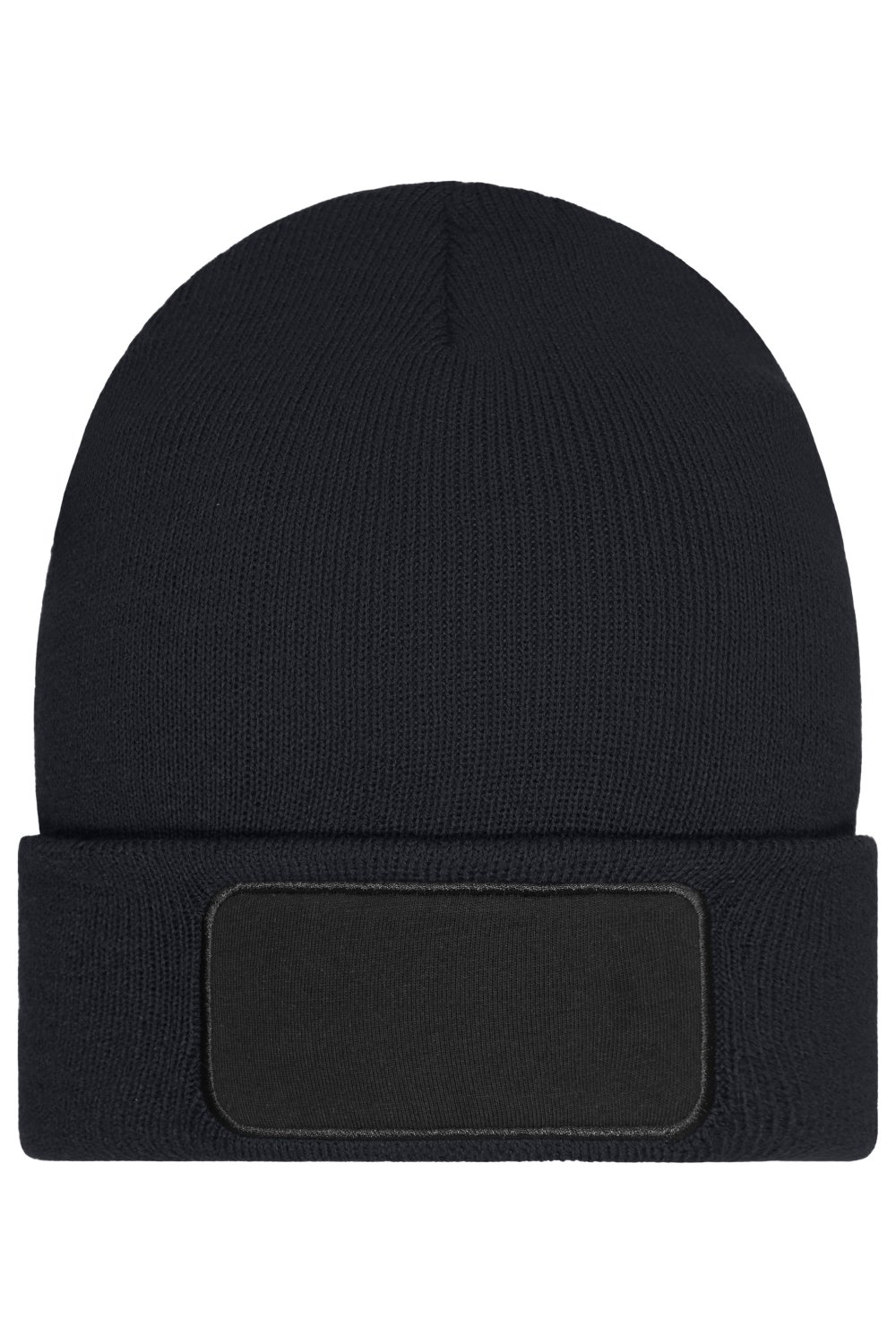 Daiber Beanie with Patch (10cm x 5 cm) - Thinsulate in Black – Vorderansicht