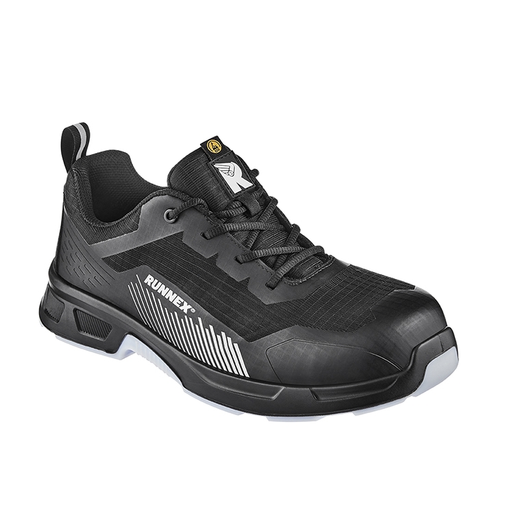 RUNNEX® S2-ESD-Sicherheitshalbschuhe ActionStar in Schwarz – Vorderansicht