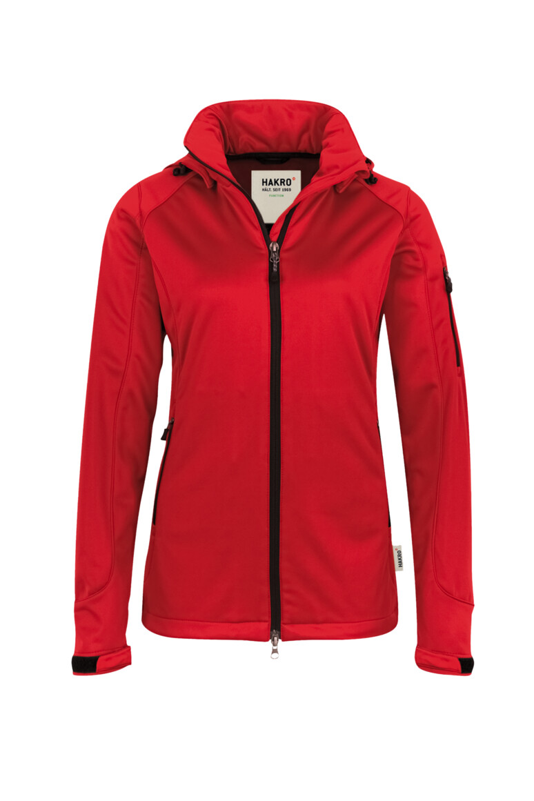 HAKRO 248 Damen Softshelljacke in Rot – Vorderansicht