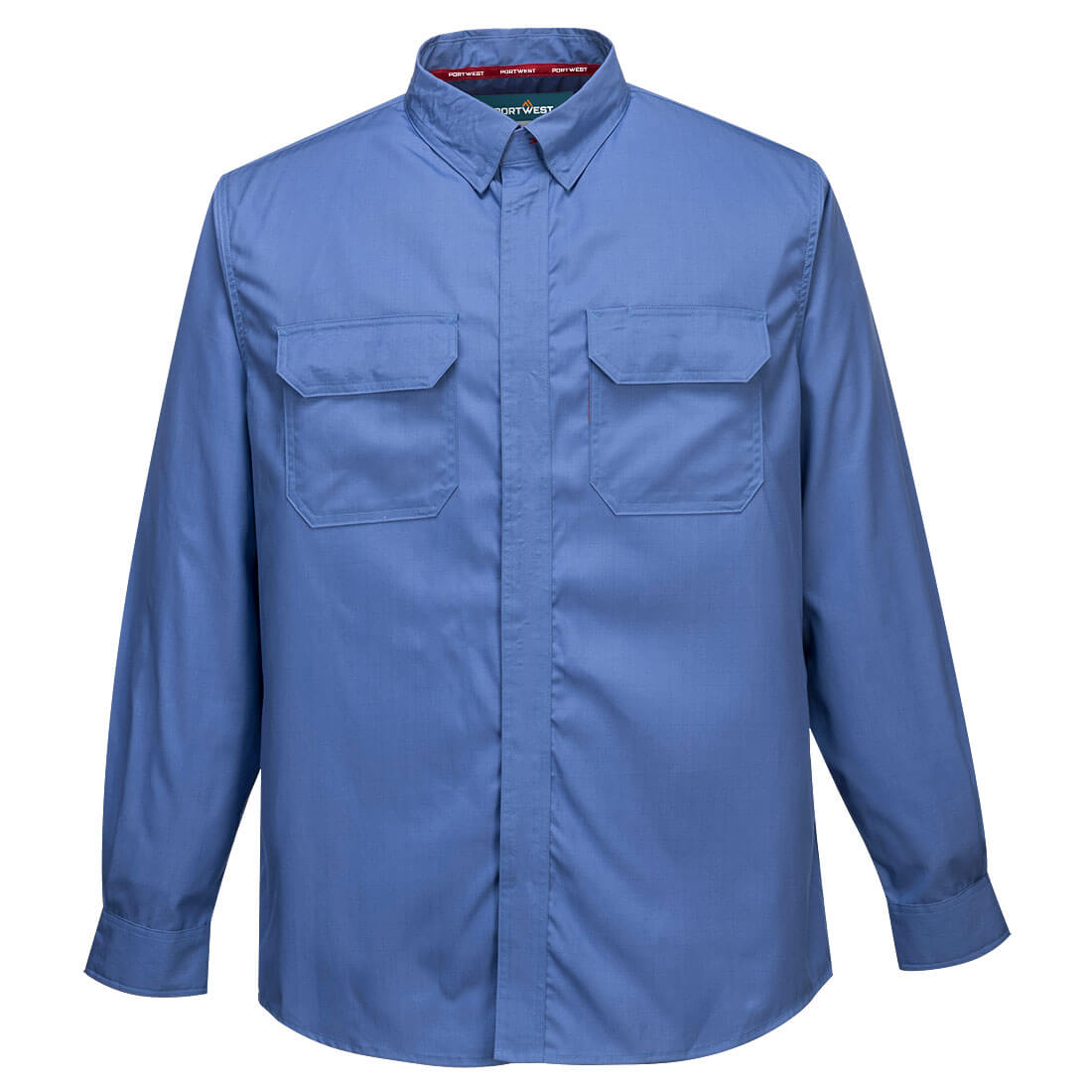 Portwest Bizflame Work Lightweight FR Shirt in Blau – Vorderansicht