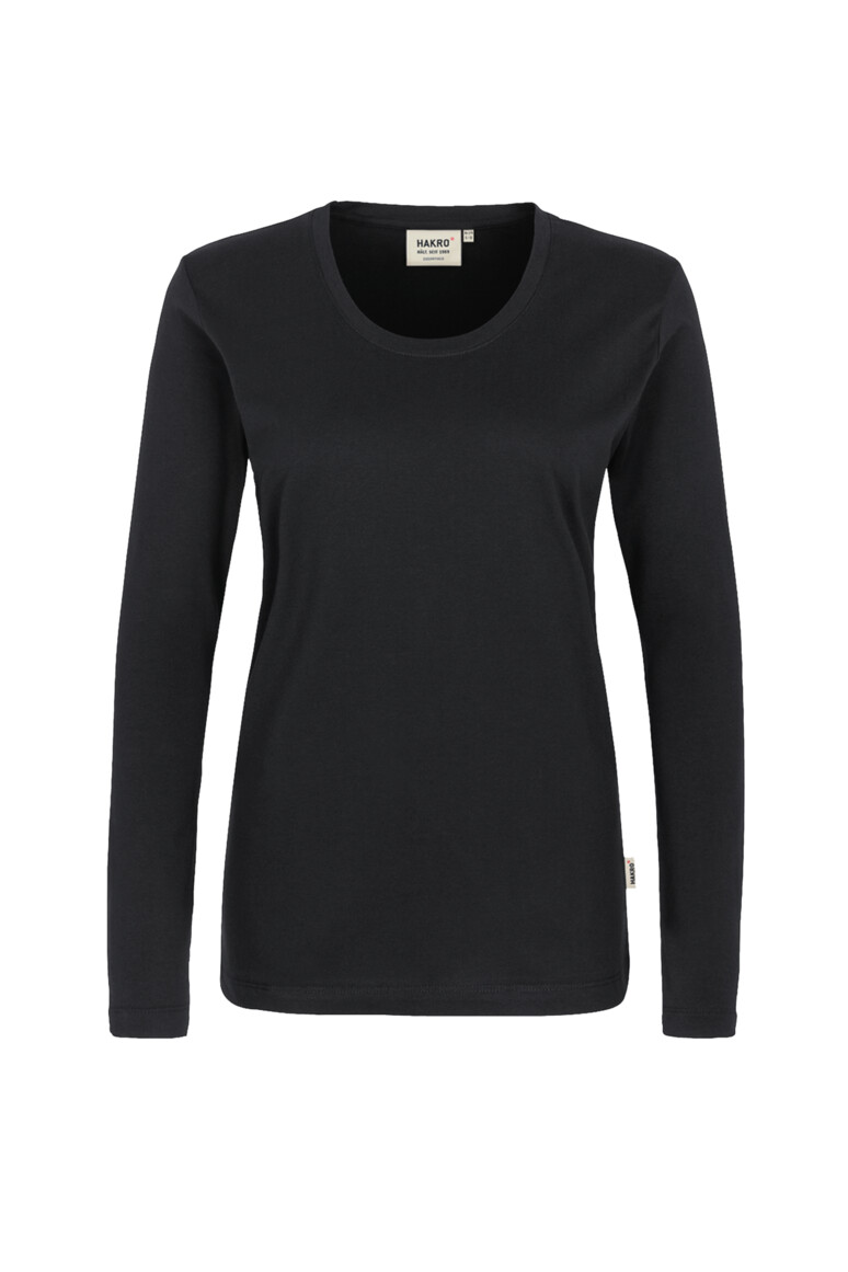 HAKRO 178 Damen Longsleeve Classic in Schwarz – Vorderansicht