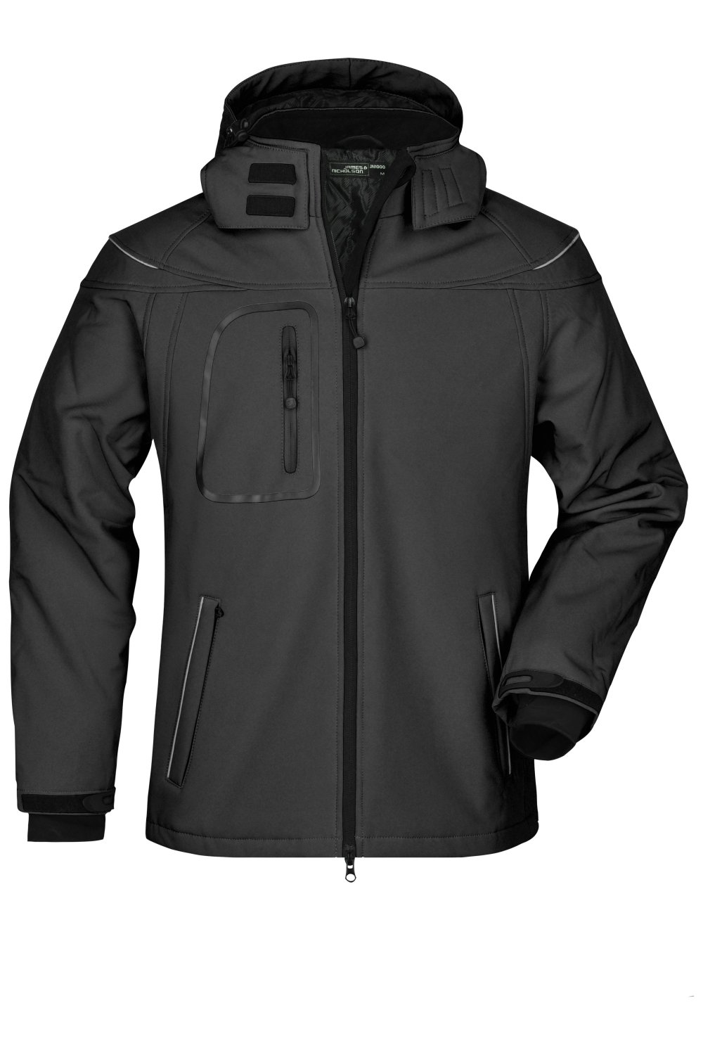 Daiber Men’s Winter Softshell Jacket in Black – Vorderansicht