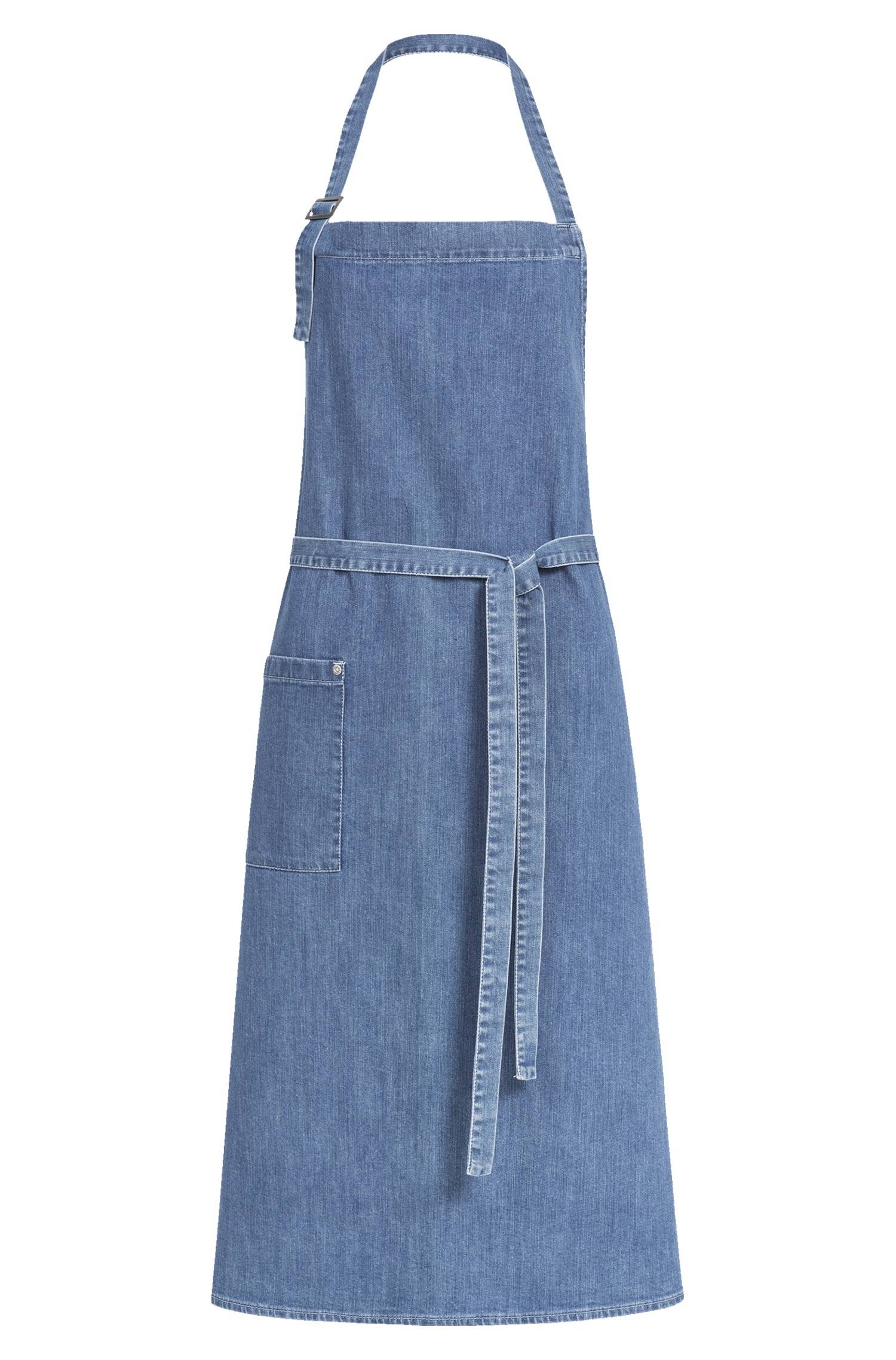 Greiff Latzschürze denim 77x100 cm in Light Blue Denim – Vorderansicht
