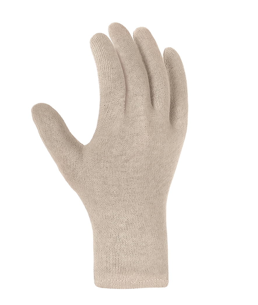 teXXor® Baumwolltrikot-Handschuhe MITTELSCHWER in Rohweiß – Vorderansicht