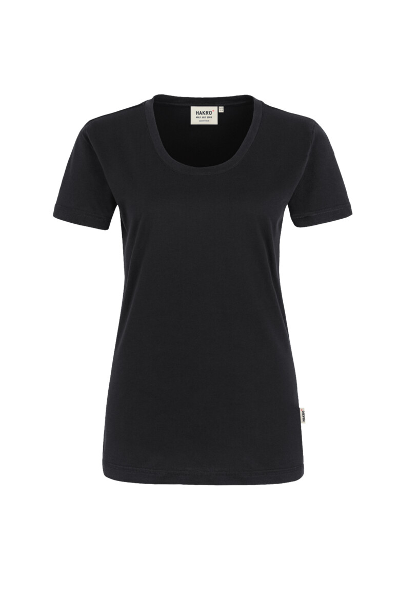 HAKRO 127 Damen T-Shirt Classic in Schwarz – Vorderansicht