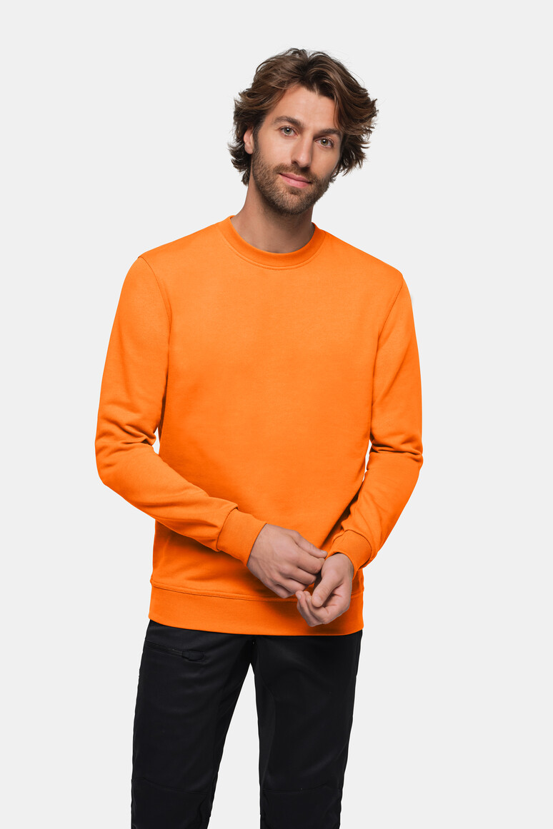 HAKRO 475 Sweatshirt MIKRALINAR® in Orange – Modellansicht