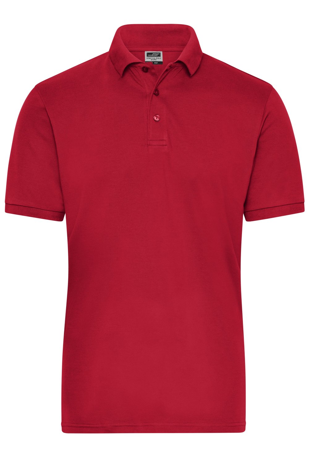 Daiber Men's ORGANIC Stretch-Polo Work - SOLID - OCS Blended in Red – Vorderansicht