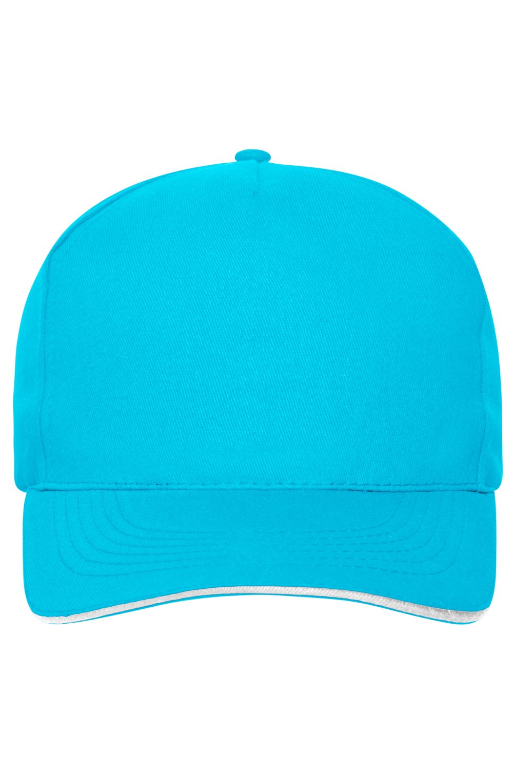 Daiber 5 Panel Sandwich Cap Organic Cotton in Turquoise/White – Vorderansicht