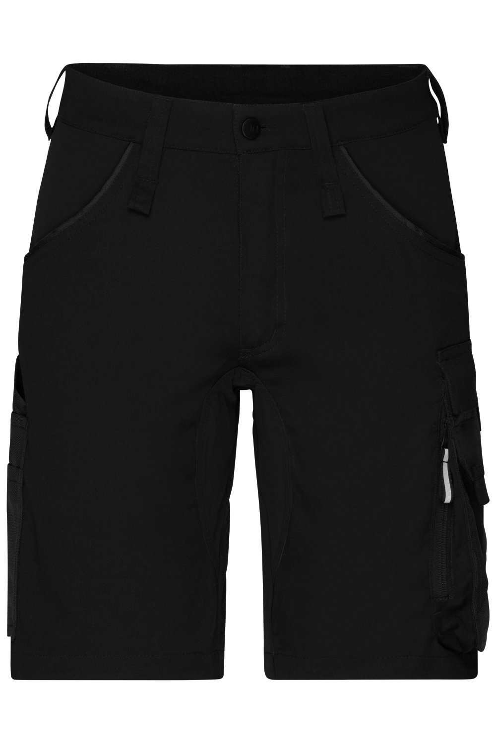 Daiber Workwear Stretch-Bermuda Slim Line GRS in Black/Black – Vorderansicht