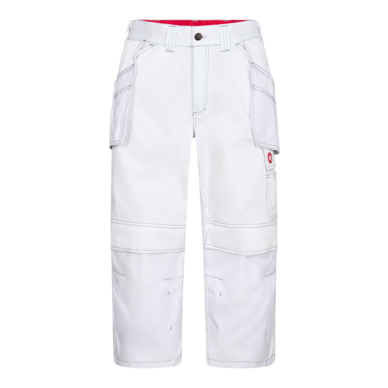 ENGEL Combat 6861-630 3/4 Hose mit Holstertaschen in Weiss – Vorderansicht