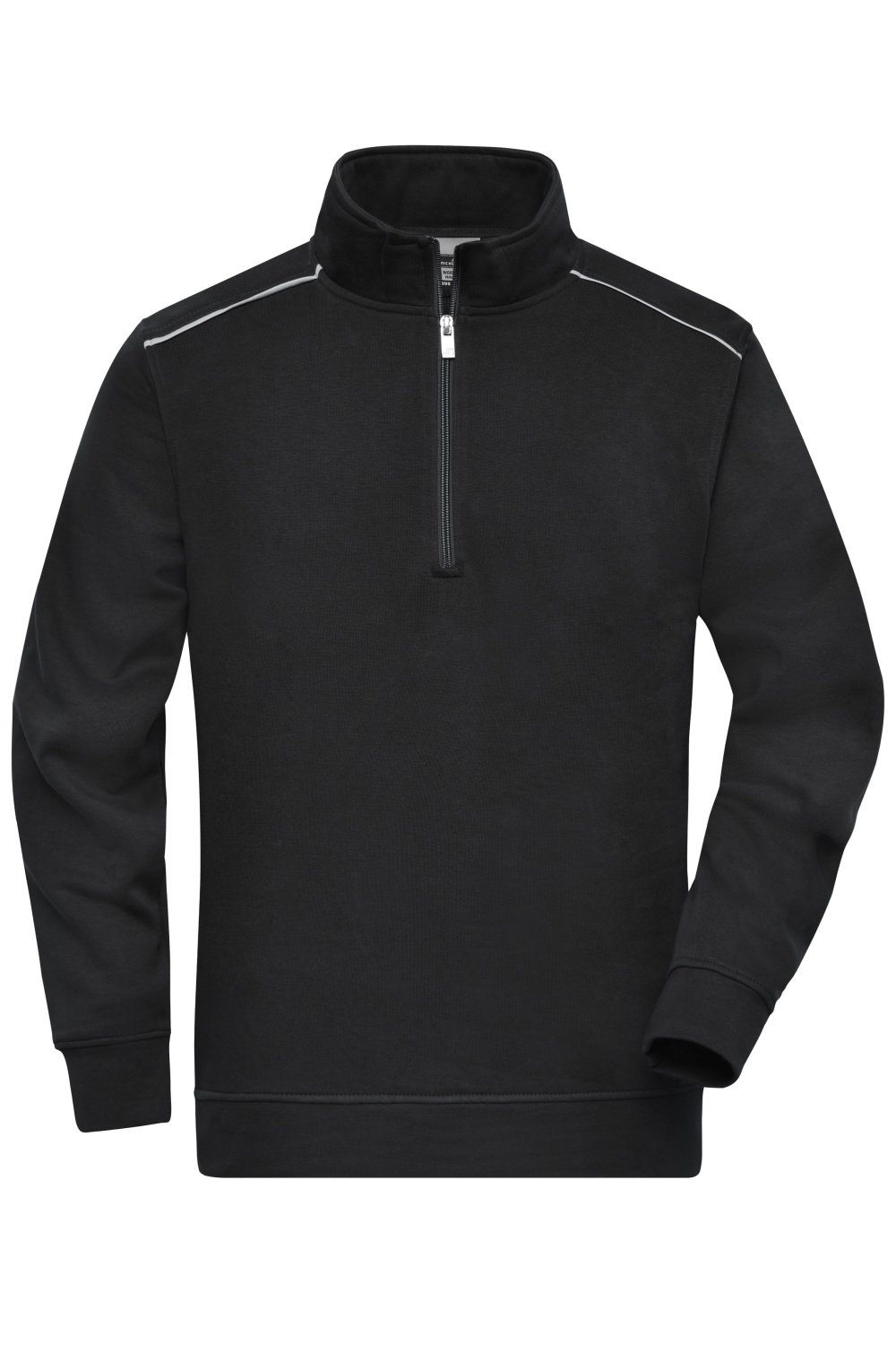 Daiber Workwear Half-Zip Sweat - SOLID - in Black – Vorderansicht