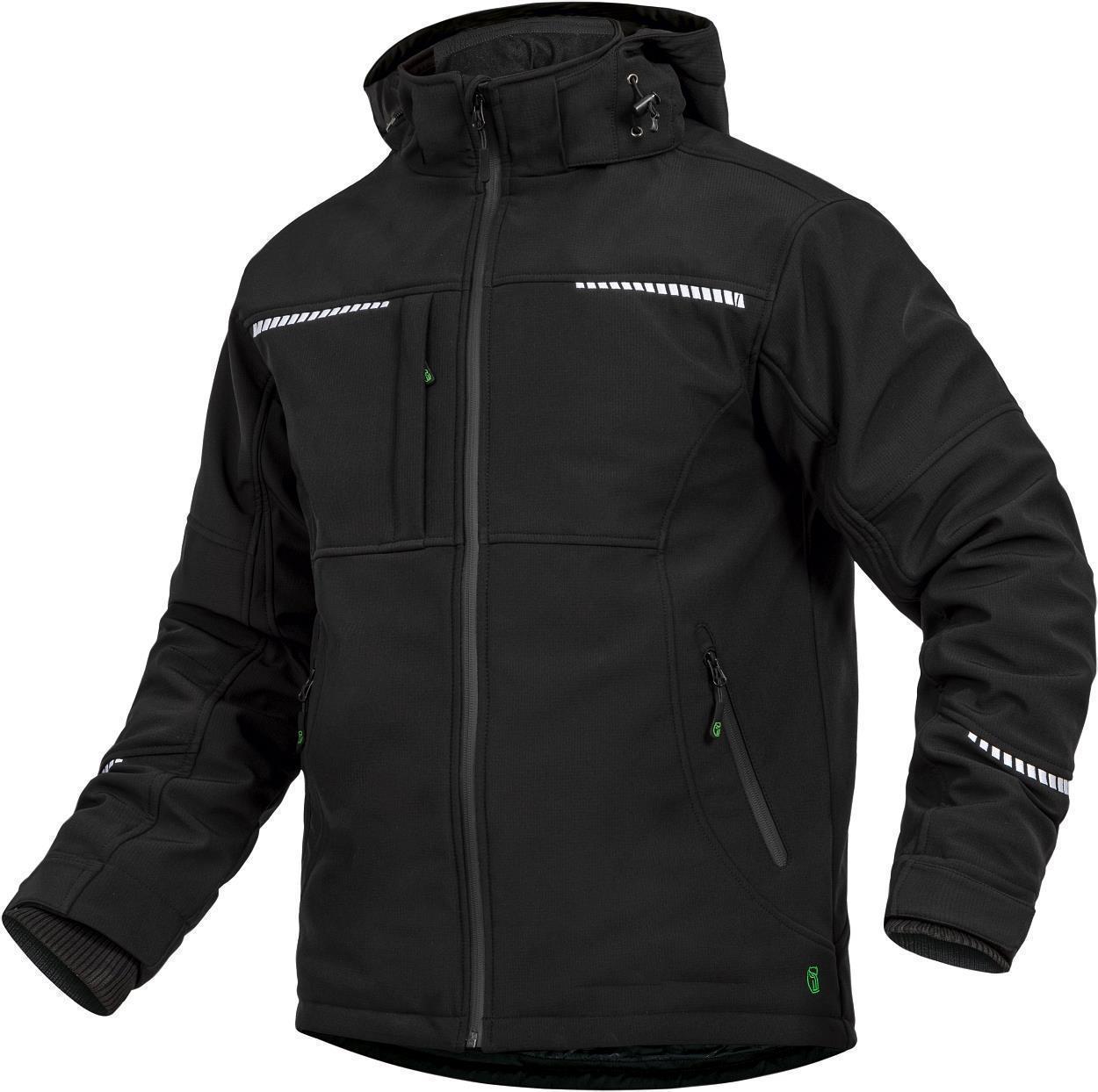 Leibwächter Winter-Softshelljacke Casual Line in Schwarz – Vorderansicht