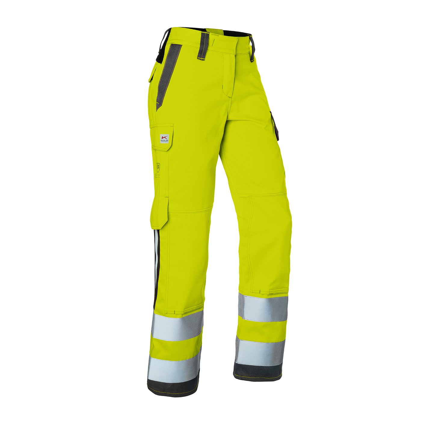 KÜBLER PROTECTIQ HIGH VIS Damenhose ARC2 PSA 3 in Warngelb/Anthrazit – Vorderansicht