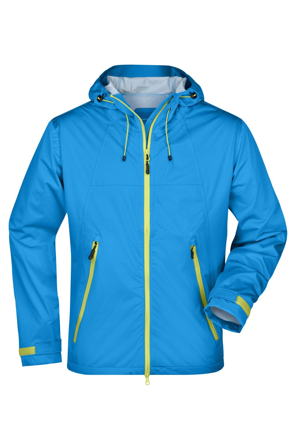 Daiber Men's Outdoor Jacket in Aqua/Acid-Yellow – Vorderansicht