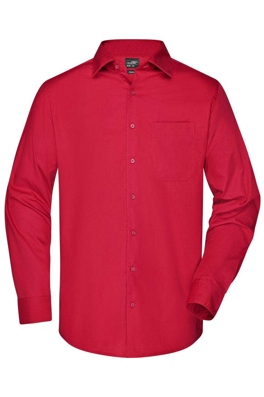 Daiber Men's Business Shirt Long-Sleeved in Red – Vorderansicht