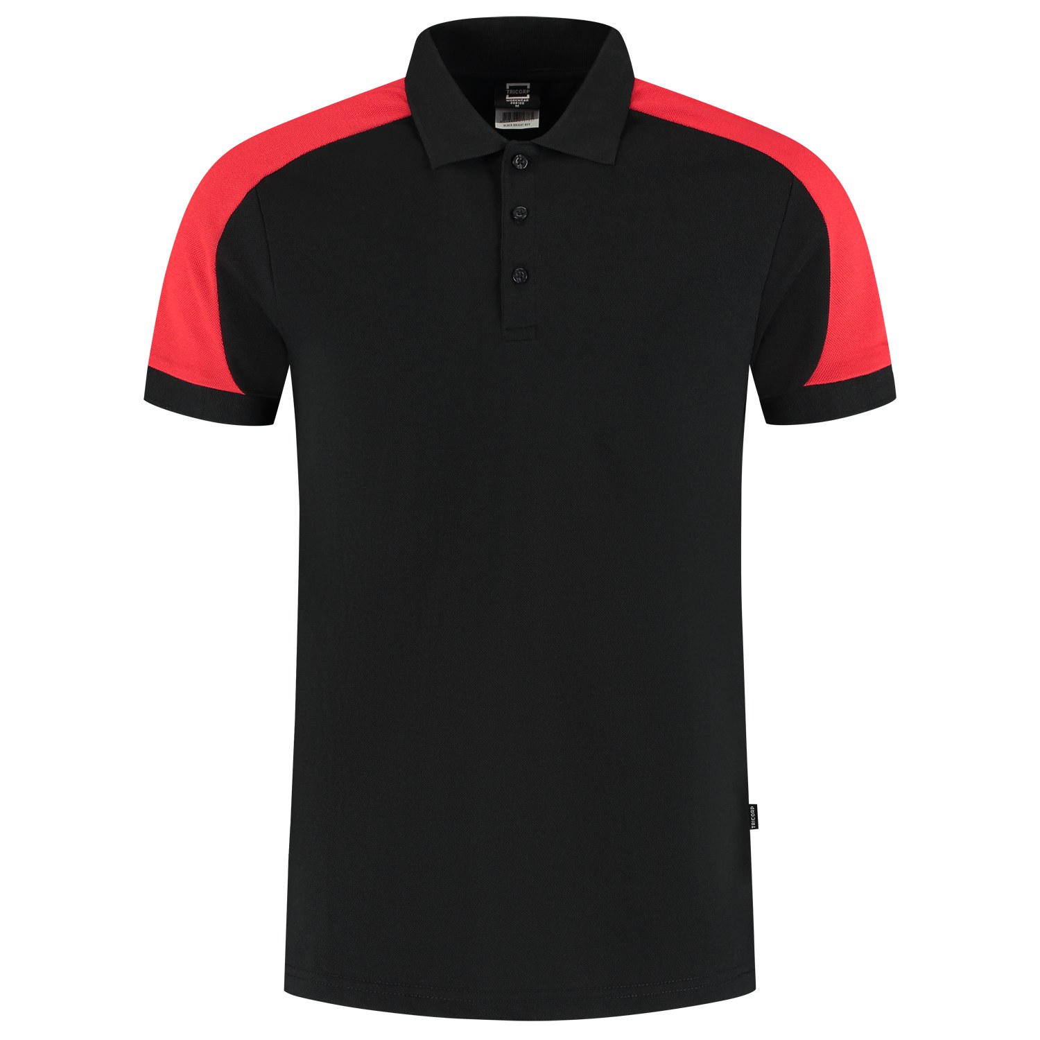 TRICORP Poloshirt Bicolor Redefined in Black-Brightred – Vorderansicht