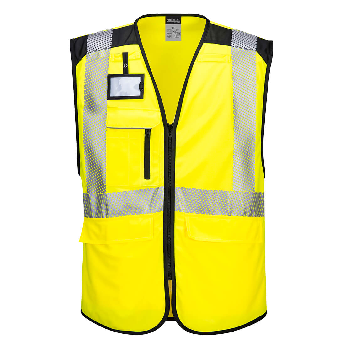 Portwest PW3 Hi-Vis Executive Vest in Gelb/Schwarz – Vorderansicht