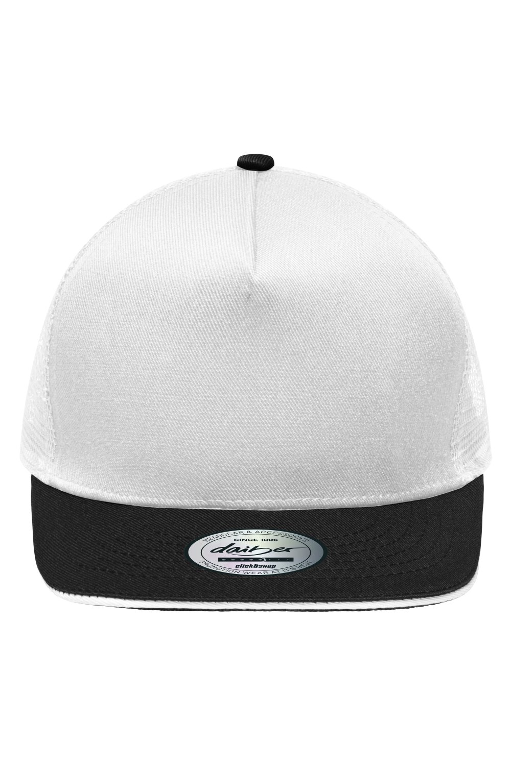 Daiber Pro Cap Mesh 5 Panel in White/Black – Vorderansicht