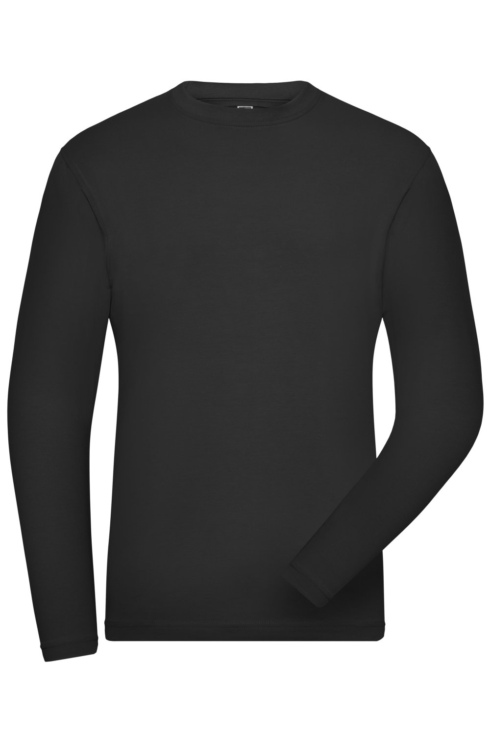 Daiber Men's ORGANIC Stretch-Longsleeve Work - SOLID - OCS Blended in Black – Vorderansicht