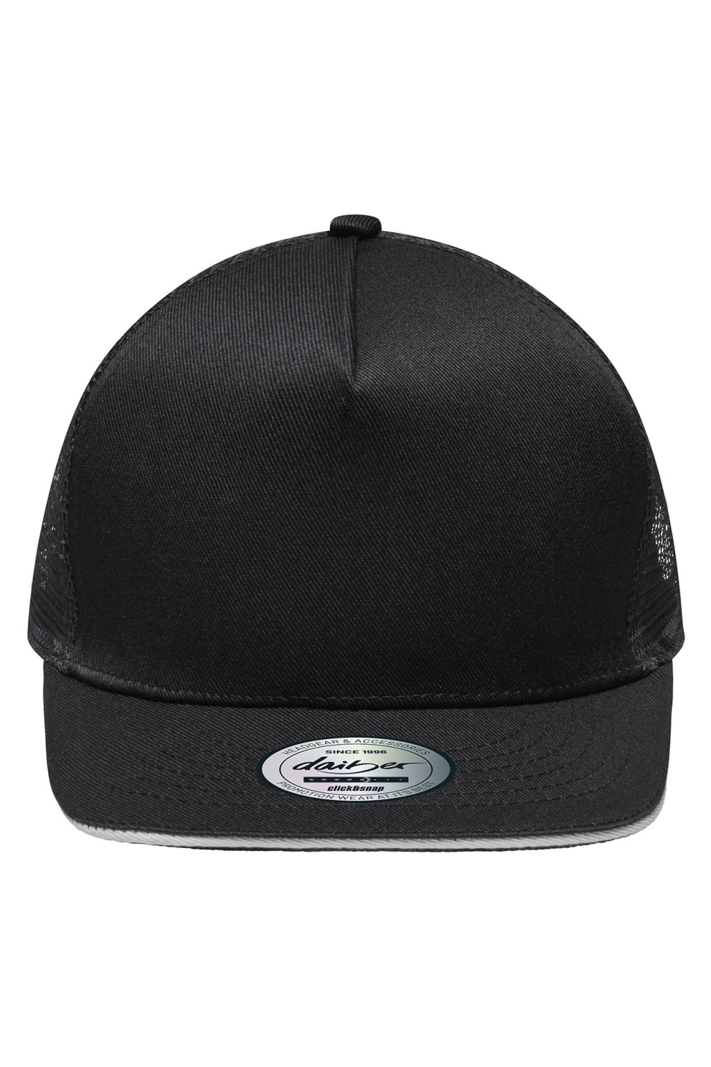 Daiber Pro Cap Mesh 5 Panel in Black/Light-Grey – Vorderansicht