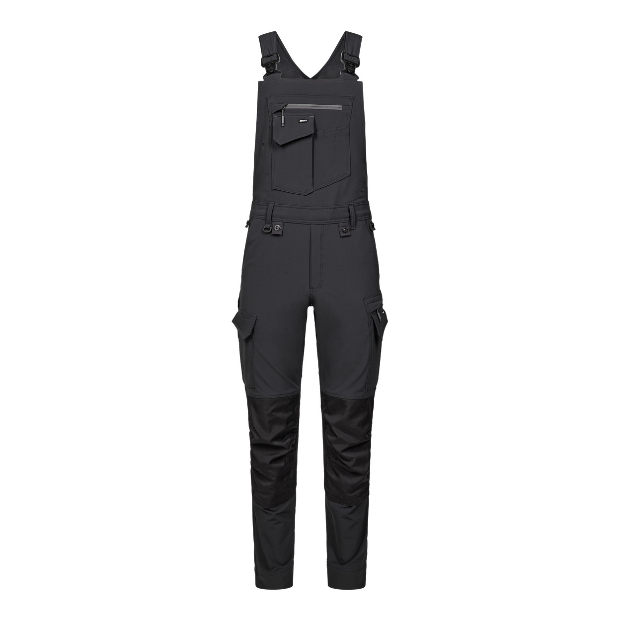 ENGEL Entire 3337-234 Latzhose mit 4-Wege-Stretch in Anthrazitgrau/Schwarz – Vorderansicht