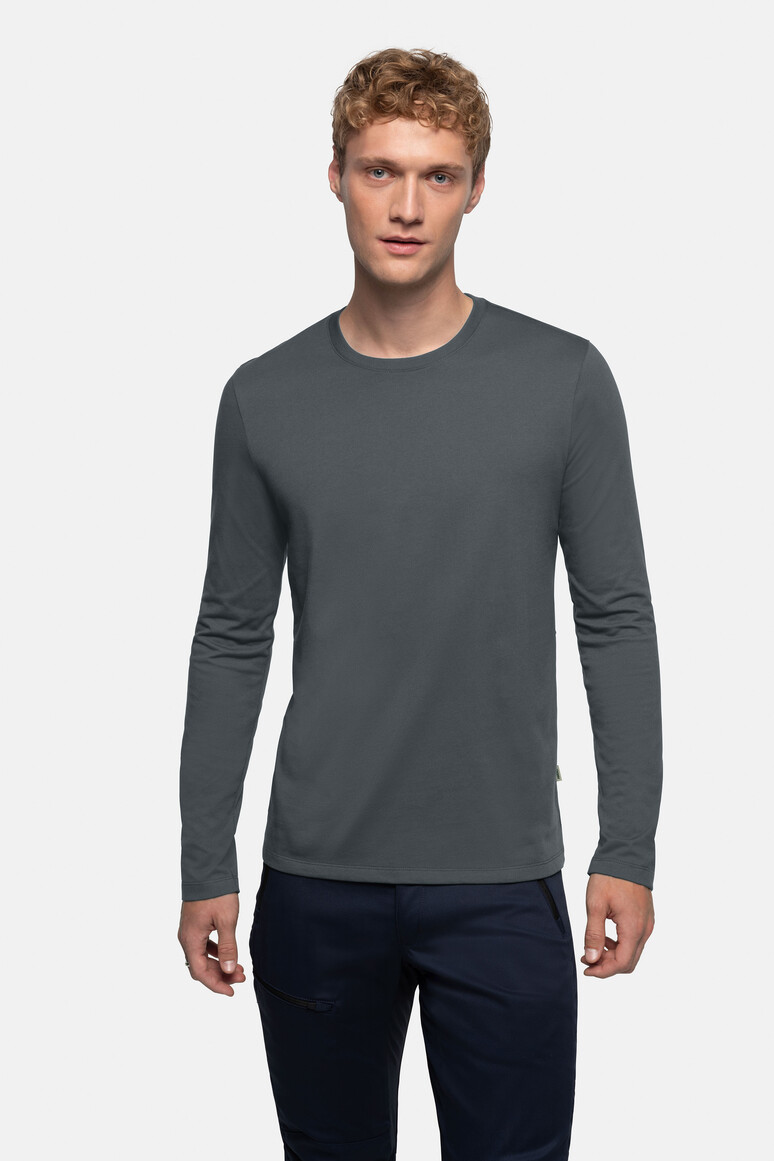 HAKRO 279 Longsleeve MIKRALINAR® in Anthrazit – Modellansicht