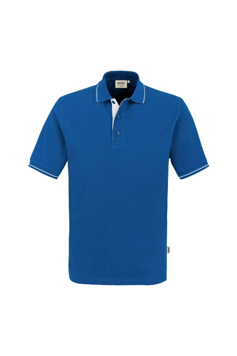 HAKRO 803 Poloshirt Casual in Royalblau/Weiß – Vorderansicht