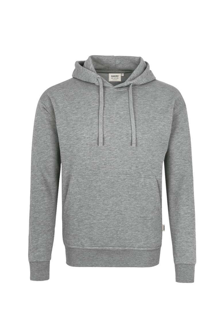 HAKRO 601 Kapuzen-Sweatshirt Premium in Grau Meliert – Vorderansicht