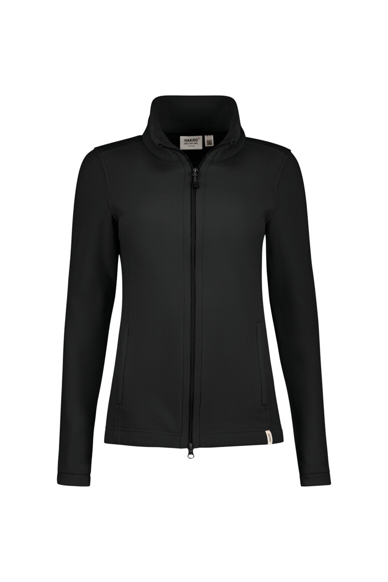 HAKRO 246 Damen Fleecejacke ECO in Schwarz – Vorderansicht