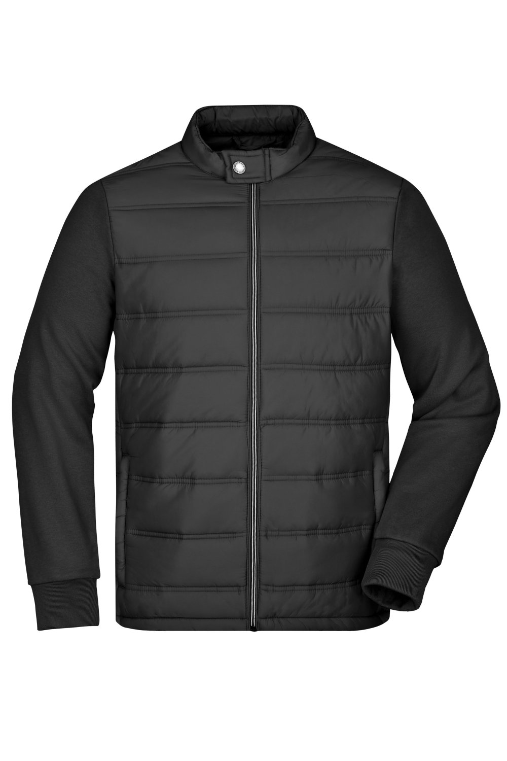 Daiber Men's Hybrid Sweat Jacket in Black – Vorderansicht