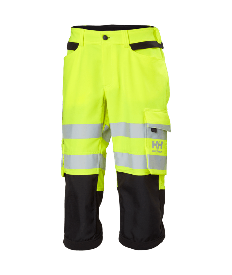 Helly Hansen Workwear ALNA 4X CNCT PIRATE PANT in Gelb/Anthrazit – Vorderansicht
