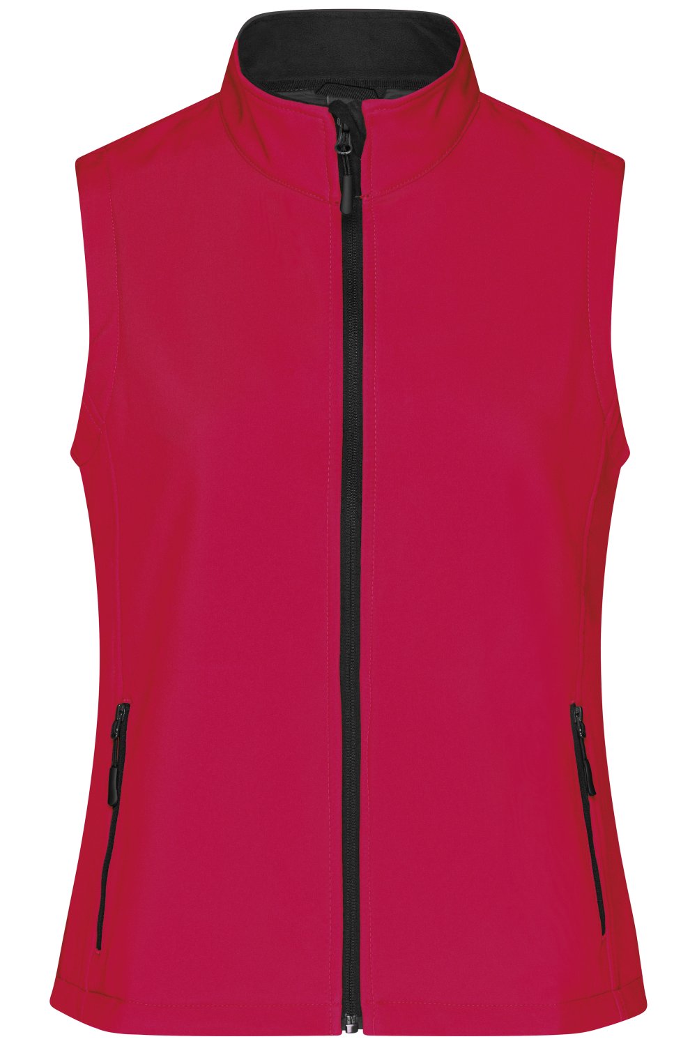 Daiber Ladies' Promo Softshell Vest in Red/Black – Vorderansicht