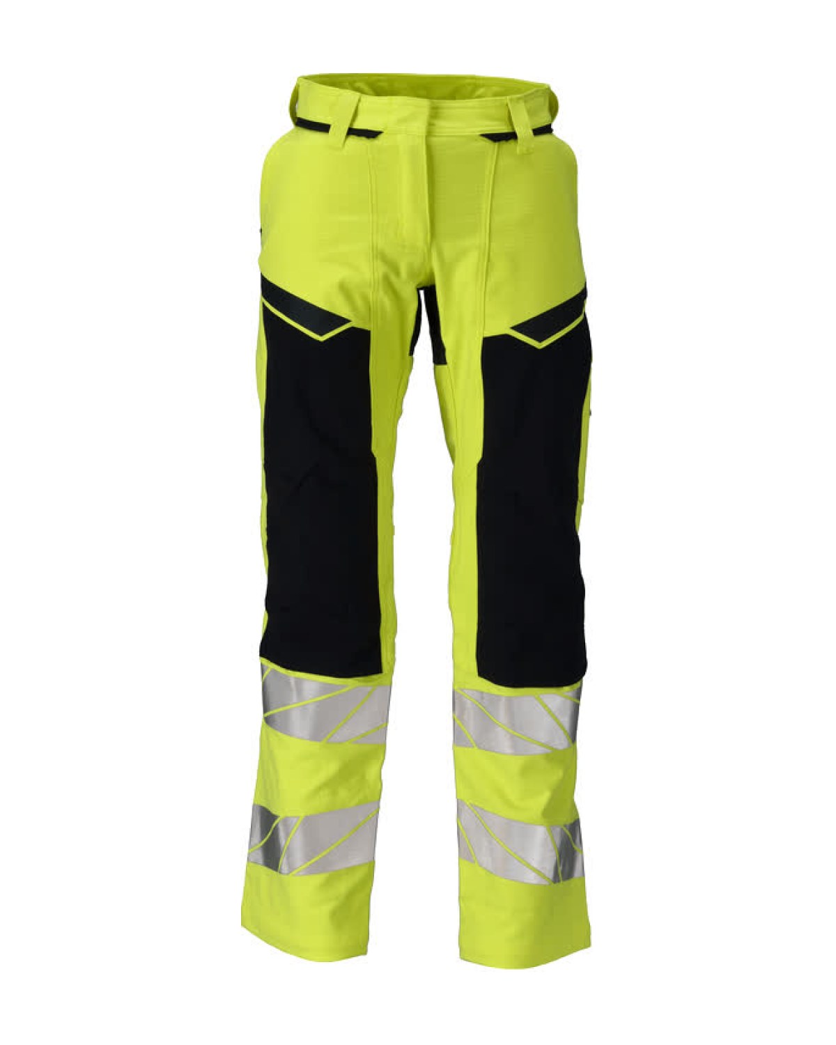 MASCOT Accelerate Multisafe Hose mit Knietaschen (Damen) in Hi-Vis Gelb/Schwarzblau – Vorderansicht