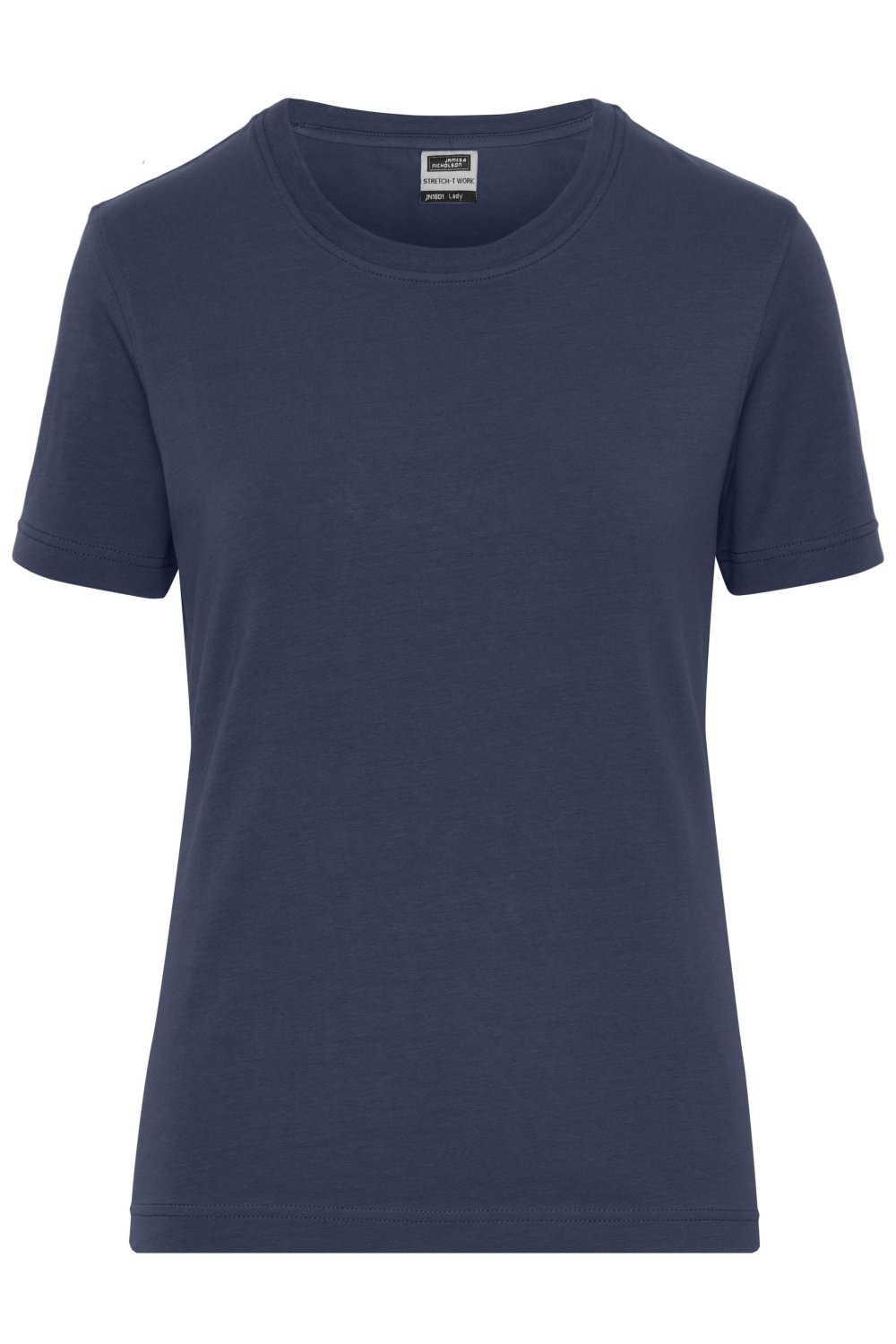 Daiber Ladies' ORGANIC Stretch-T Work - SOLID - OCS Blended in Navy – Vorderansicht