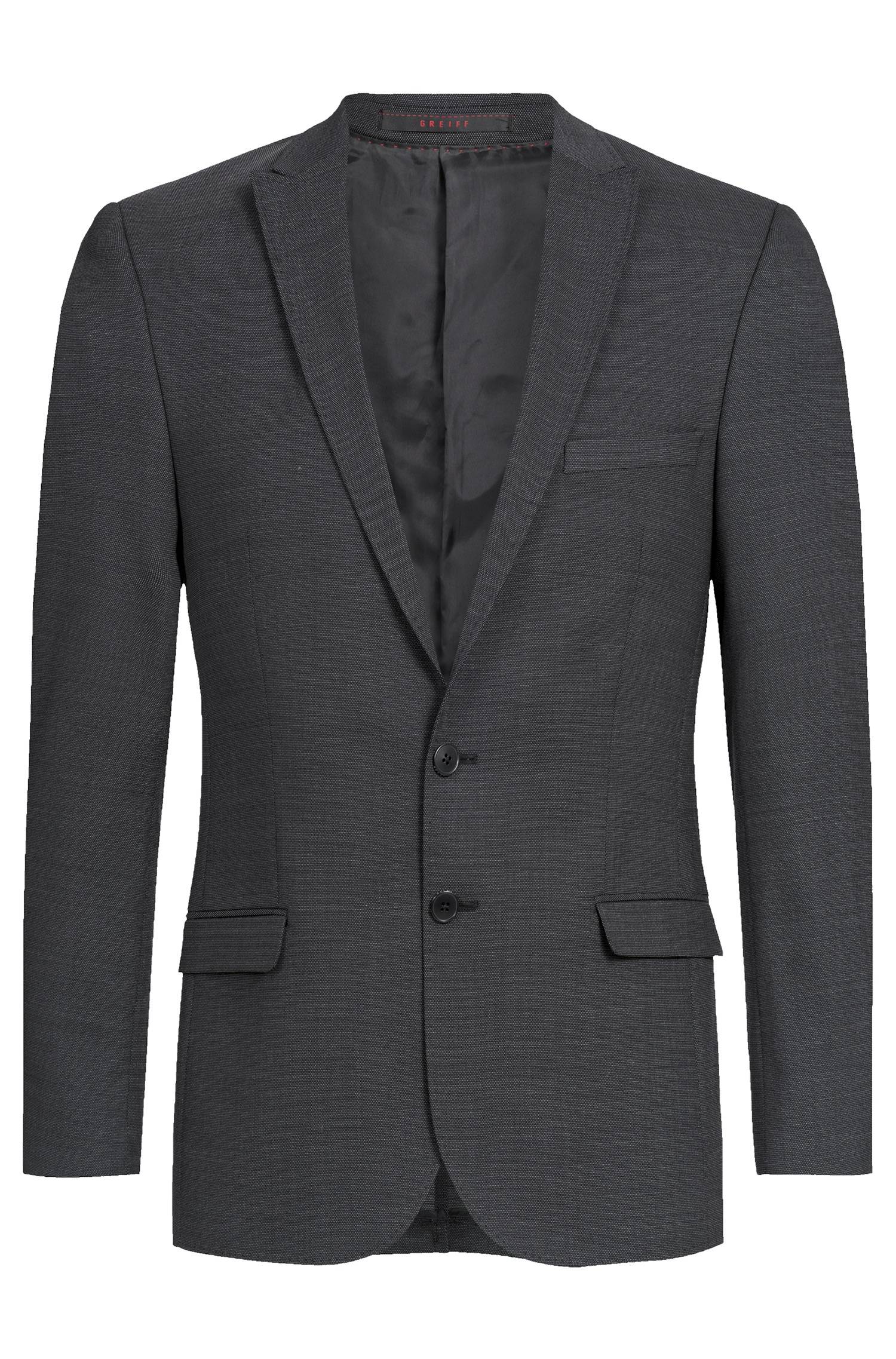 Greiff Herren-Sakko SF Modern 37.5 in Pinpoint Schwarz – Vorderansicht