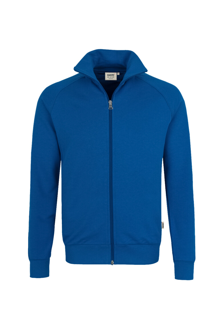 HAKRO 606 Sweatjacke Premium in Royalblau – Vorderansicht