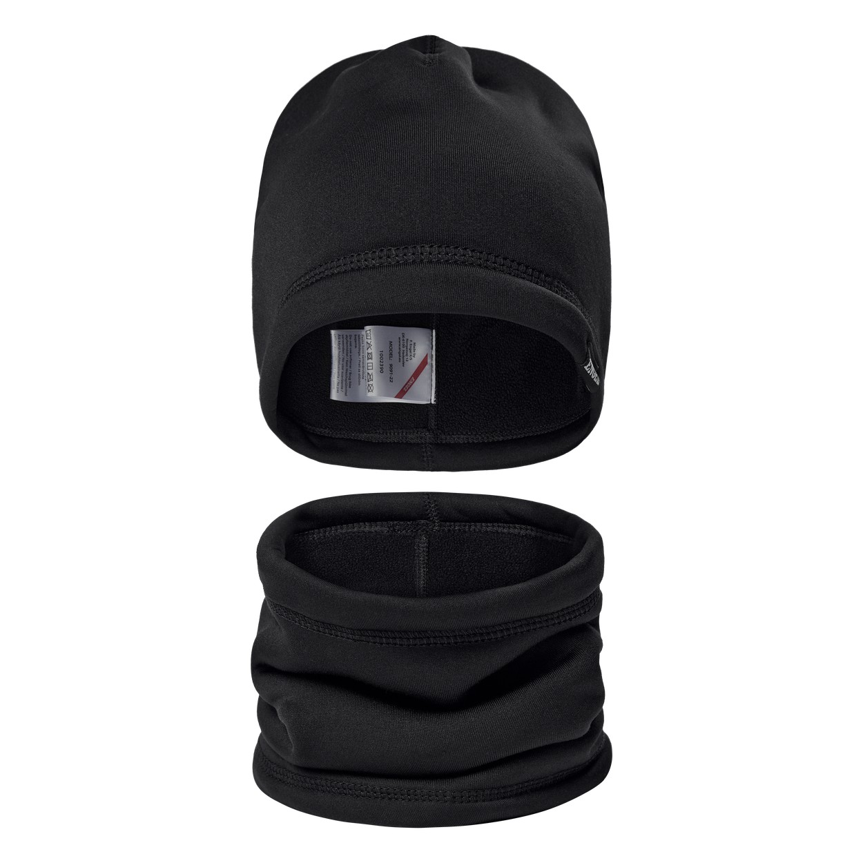 ENGEL Beanie- 9091-22 und Halswärmer-Set in Schwarz – Vorderansicht