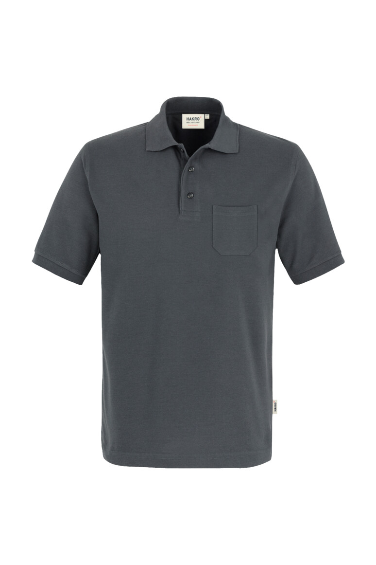 HAKRO 812 Pocket-Poloshirt MIKRALINAR® in Anthrazit – Vorderansicht