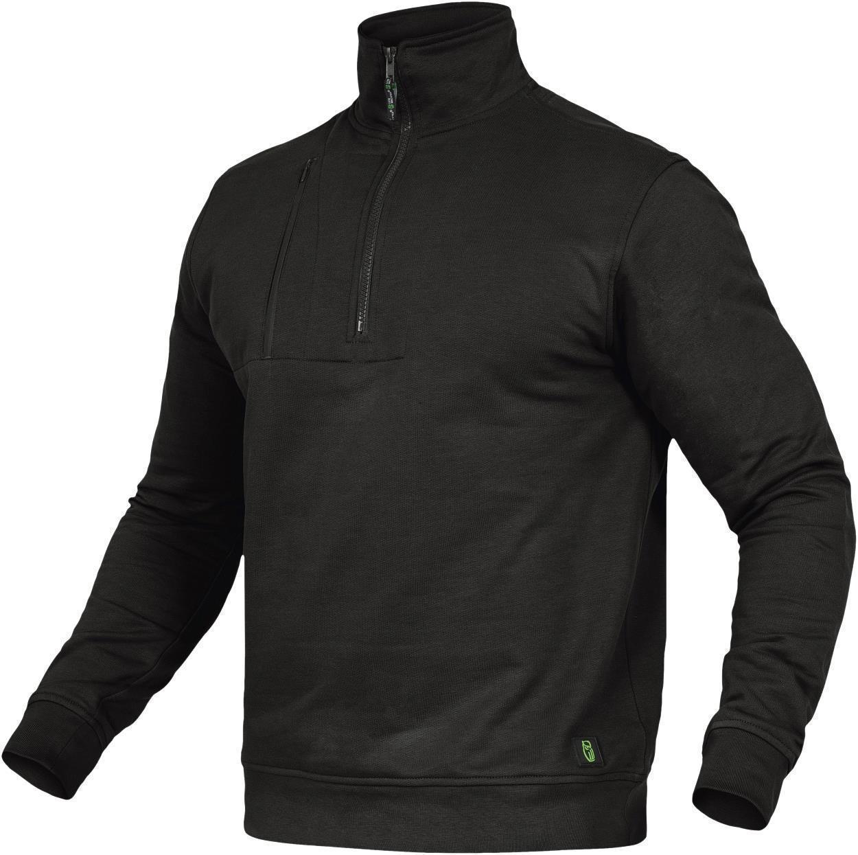 Leibwächter Zip-Sweater Paul FLEXR Flex Line in Schwarz – Vorderansicht