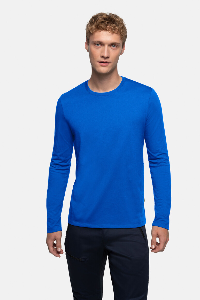 HAKRO 279 Longsleeve MIKRALINAR® in Royalblau – Modellansicht