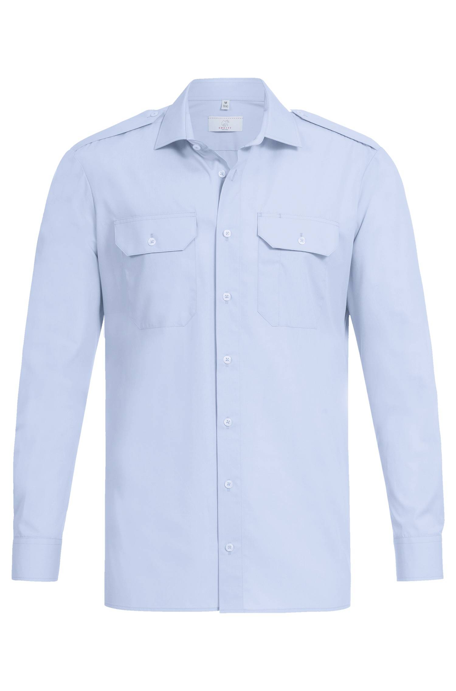 Greiff Herren-Pilothemd 1/1 RF Simple in Bleu – Vorderansicht