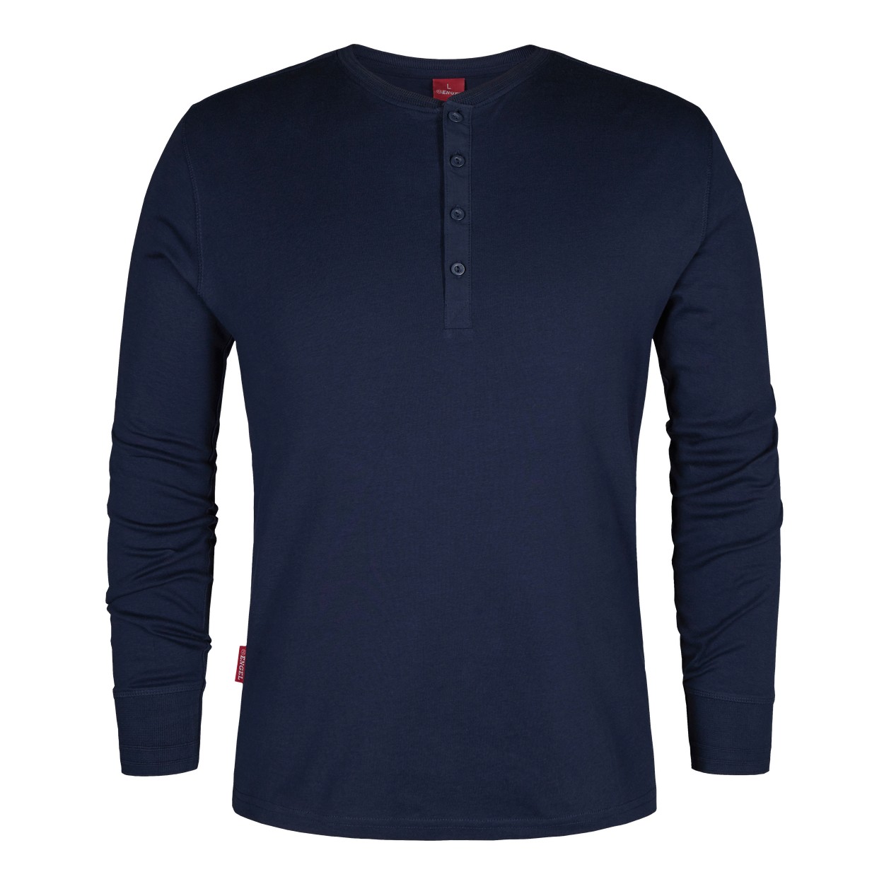 ENGEL Extend 9257-565 Grandad langarm-Shirt in Blue Ink – Vorderansicht