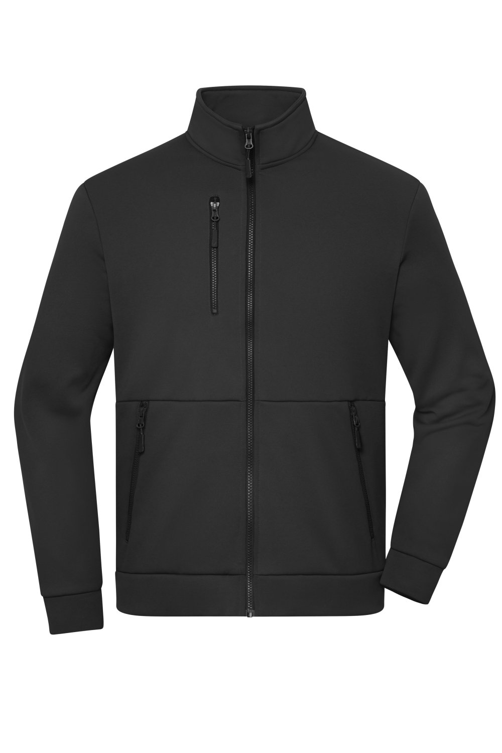 Daiber Workwear Fleece Jacket in Black – Vorderansicht