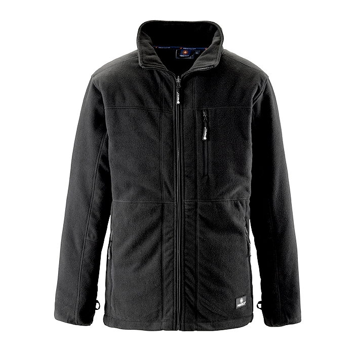 4PROTECT® Fleecejacke DALLAS in Schwarz – Vorderansicht