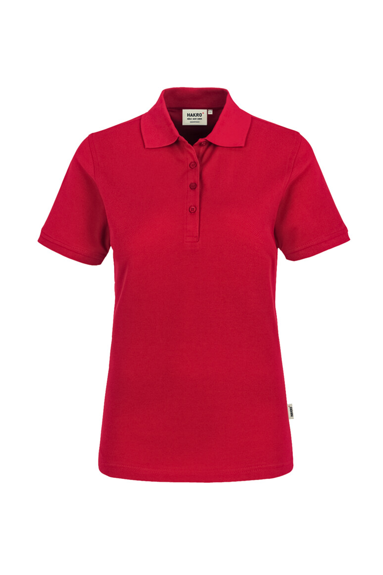 HAKRO 110 Damen Poloshirt Classic in Rot – Vorderansicht