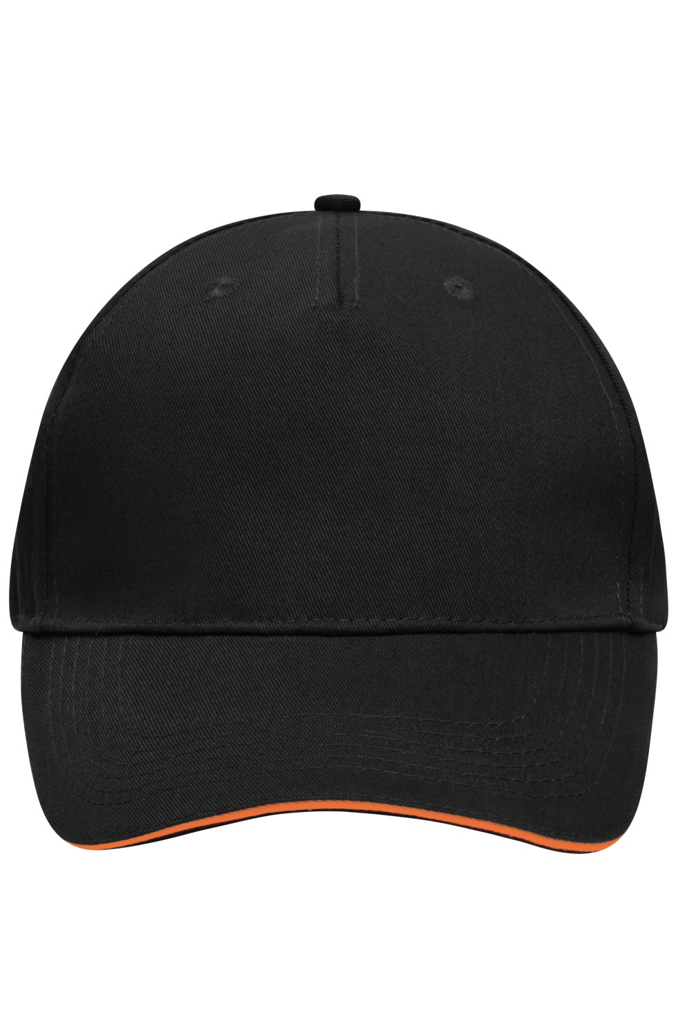 Daiber 5 Panel Sandwich Cap in Black/Orange – Vorderansicht