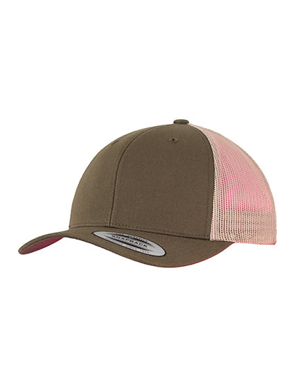 FLEXFIT Retro Trucker 2-Tone in Mossgreen/Khaki – Vorderansicht