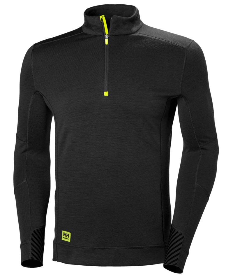 Helly Hansen Workwear HH LIFA HALF ZIP in Schwarz – Vorderansicht
