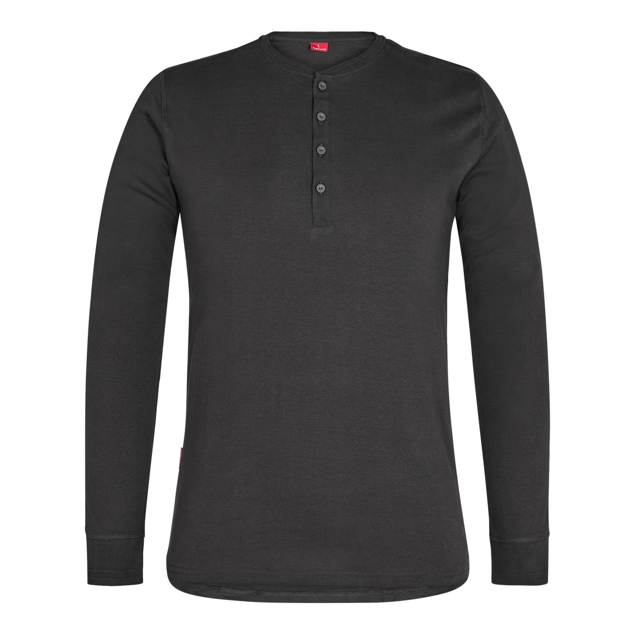 ENGEL Extend 9257-565 Grandad langarm-Shirt in Anthrazit Grau – Vorderansicht